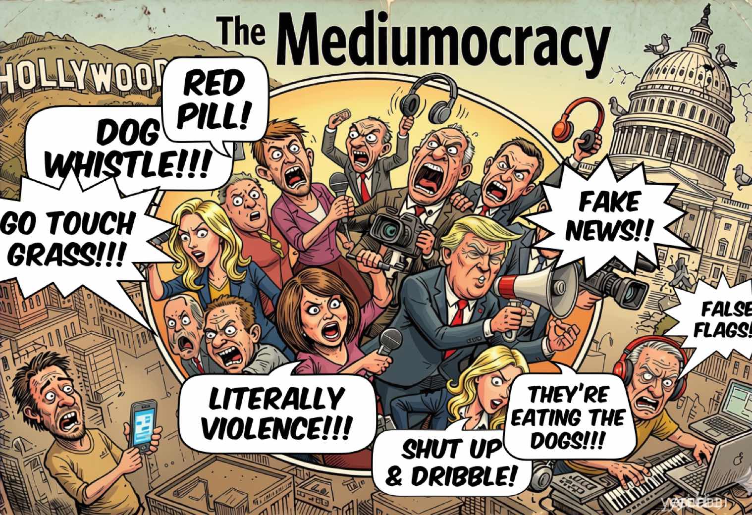 It's all just shouting clichés now.