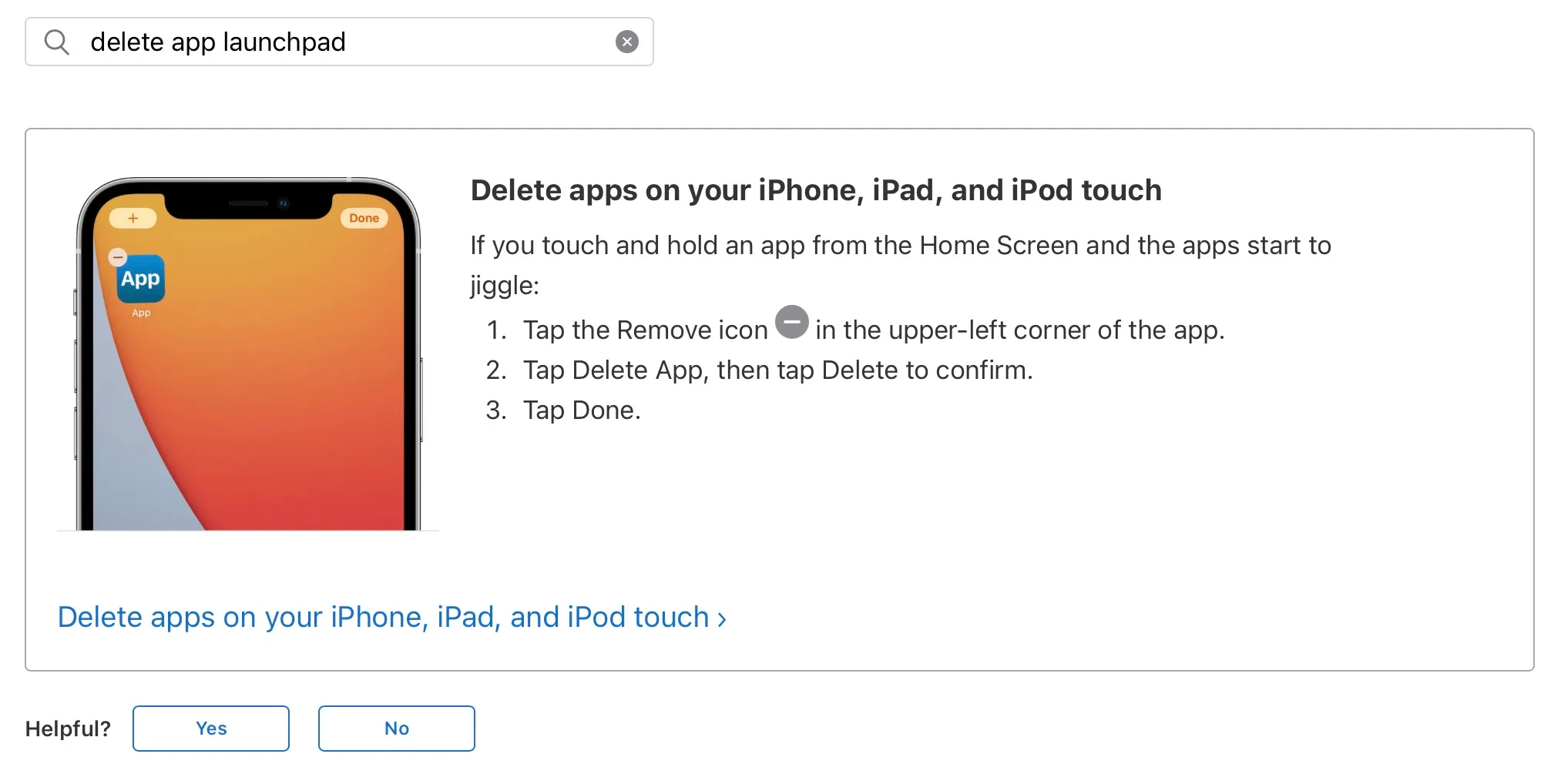 Wah. Wah. iOS result, even with the name Launchpad in the search term list.