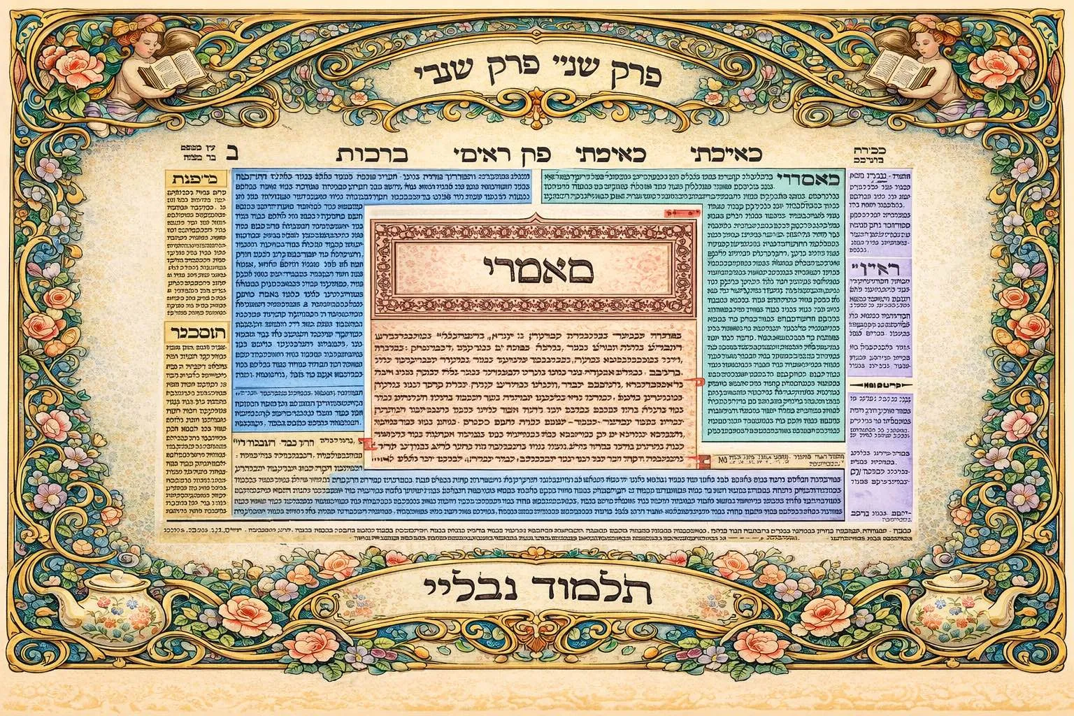 Fig. 2 - a page from the Talmud with all of its arguments and references